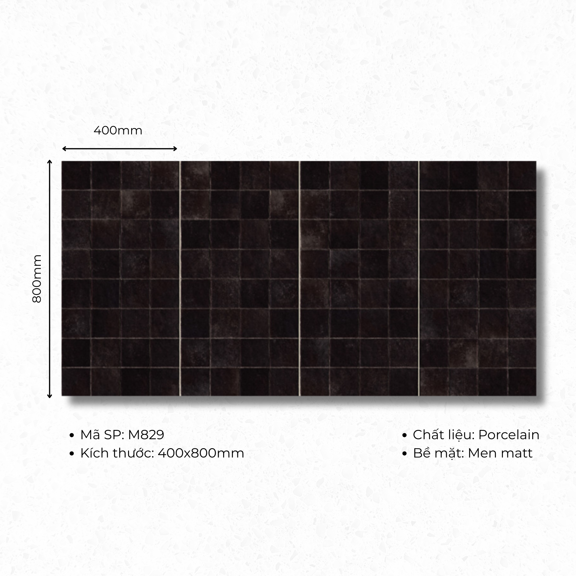 400x800 ceramic tiles code M829 (1 box/ 1.92m2/ 6 pieces/ 36.5kg)