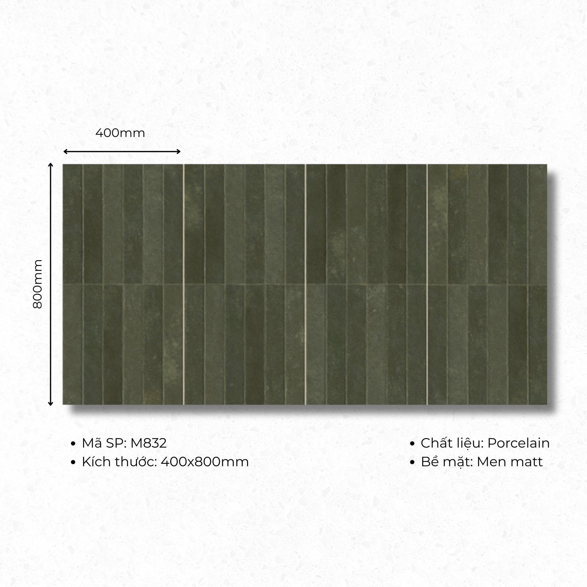 400x800 ceramic tiles code M832 (1 box/ 1.92m2/ 6 pieces/ 36.5kg)
