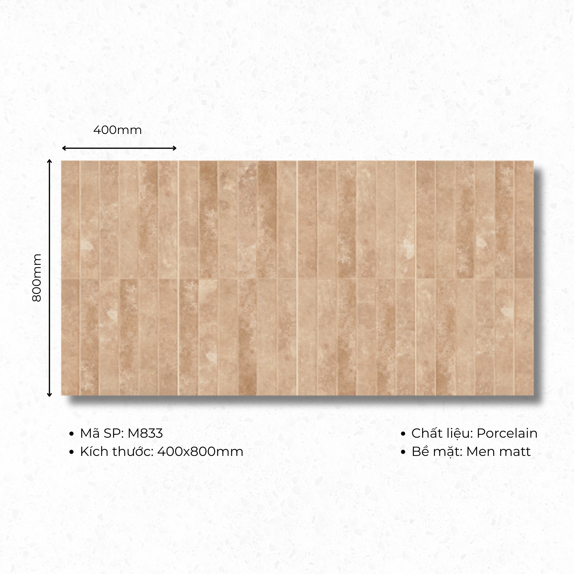 400x800 ceramic tiles code M833 (1 box/ 1.92m2/ 6 pieces/ 36.5kg)