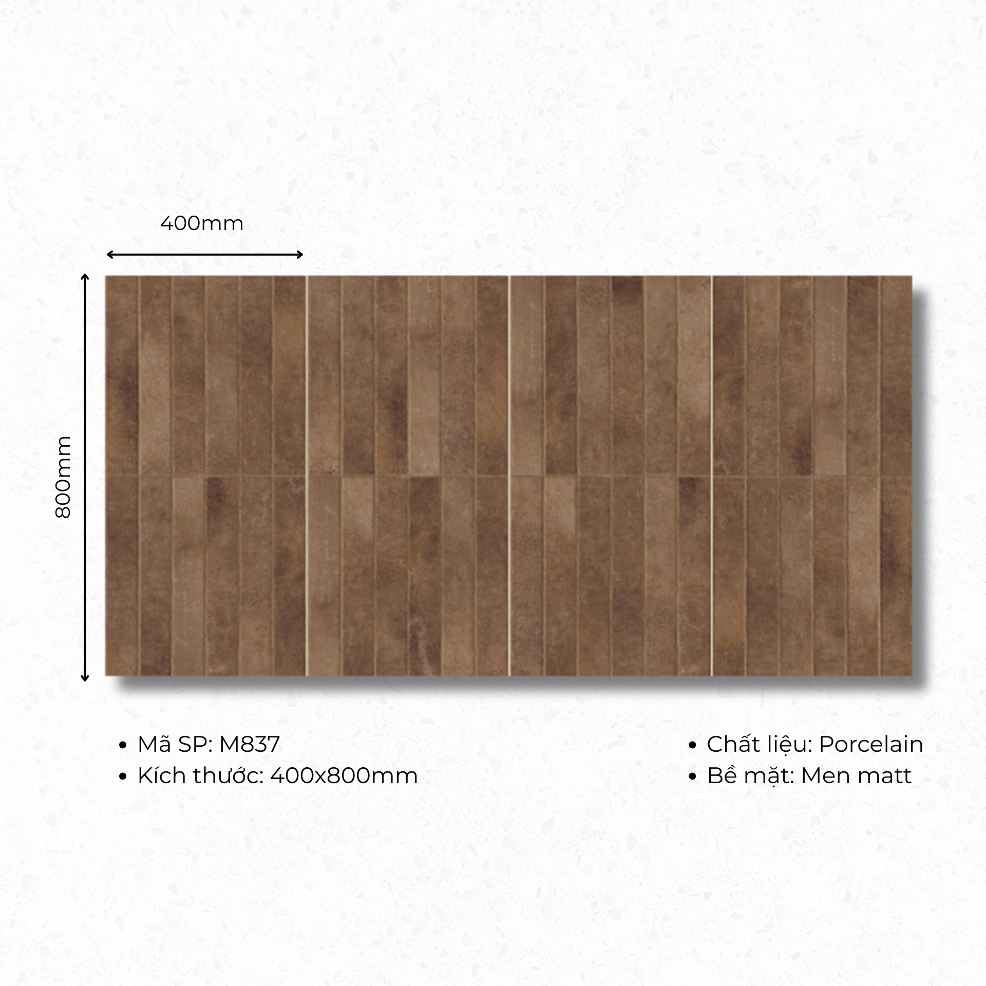 400x800 ceramic tiles code M837 (1 box/ 1.92m2/ 6 pieces/ 36.5kg)
