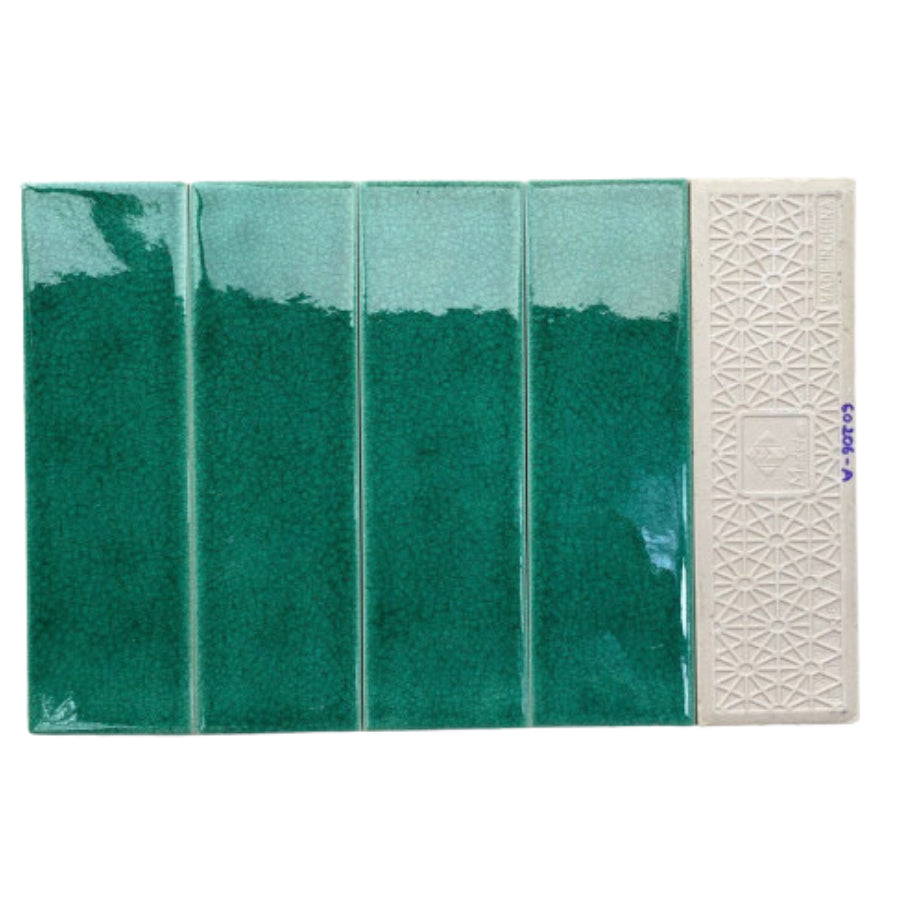 Cracked glaze ceramic tile, size 60x200mm, jade green MBL60206-A