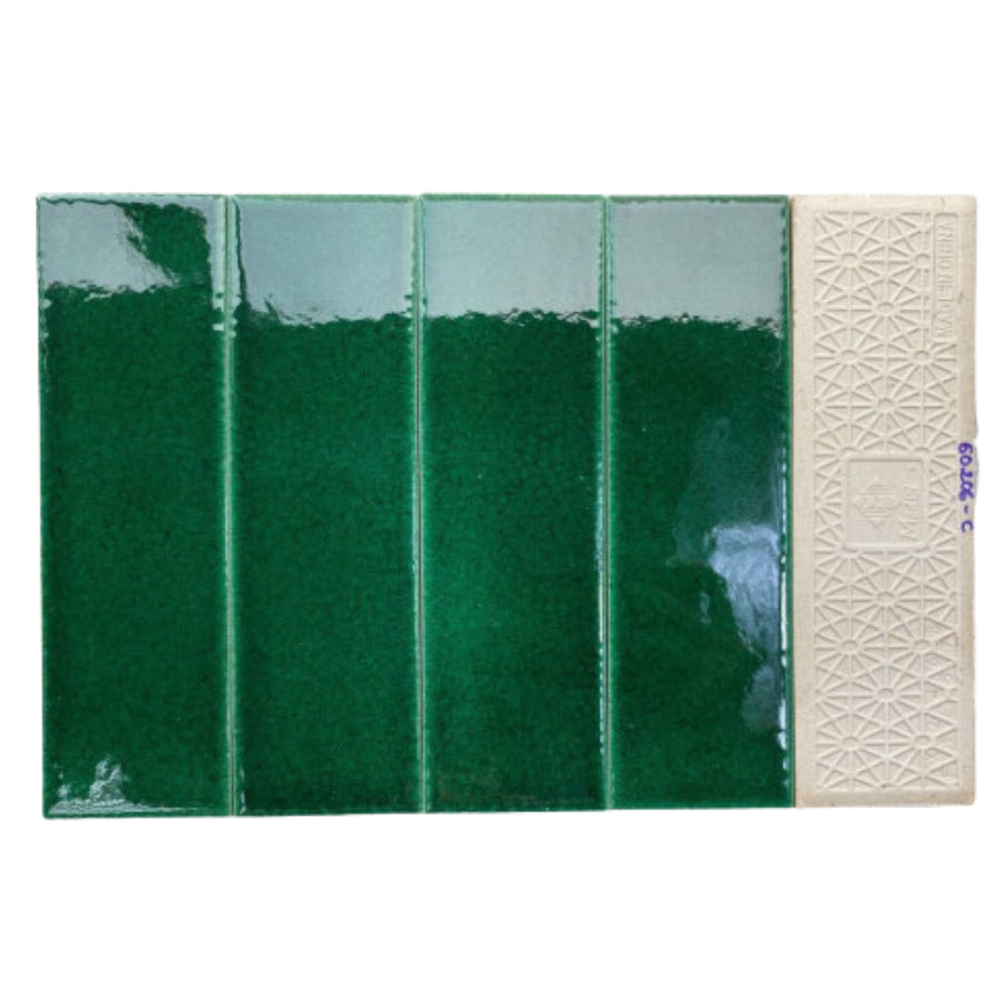 Cracked glaze ceramic tile 60x200mm dark green MBL60206-C