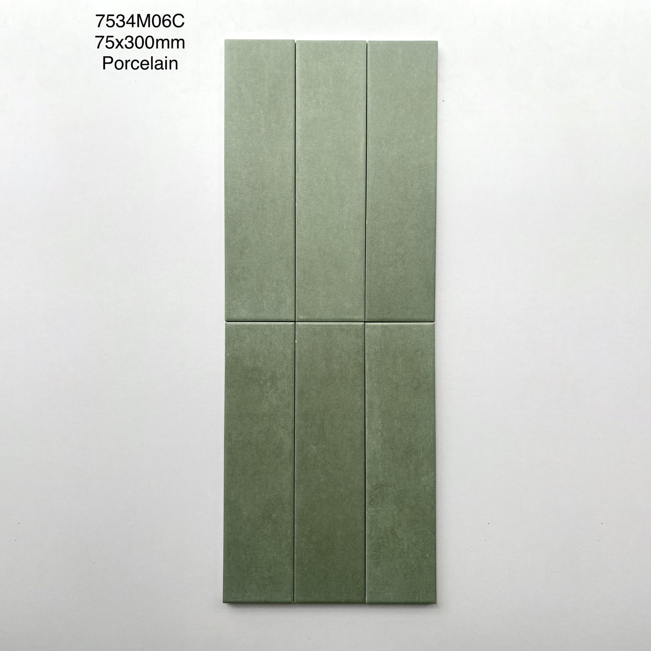Chinese tile, Matte orange, size 75x300 mm, MD7534M06C, Porcelain (1 box/ 44 tiles/ 0.99m2)