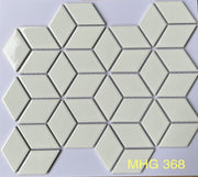 White Glossy Diamond Cube Mosaic Tiles 