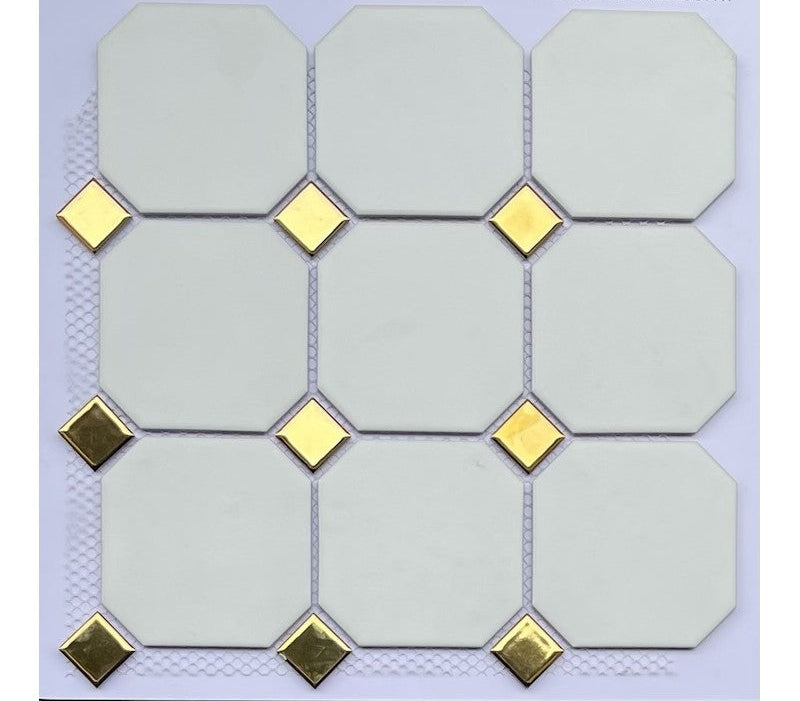 Golden Octagonal Mosaic Tiles 