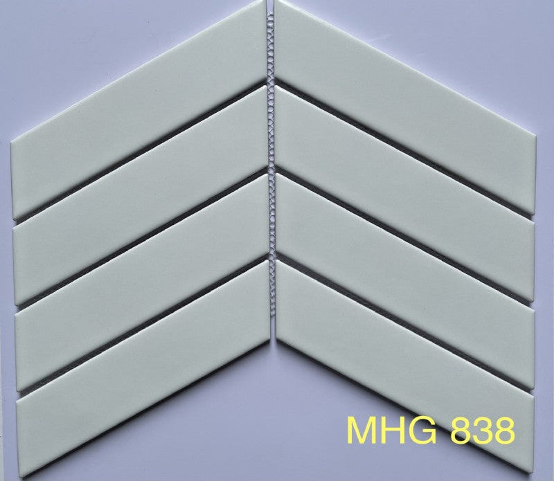 White Herringbone Mosaic Tiles 