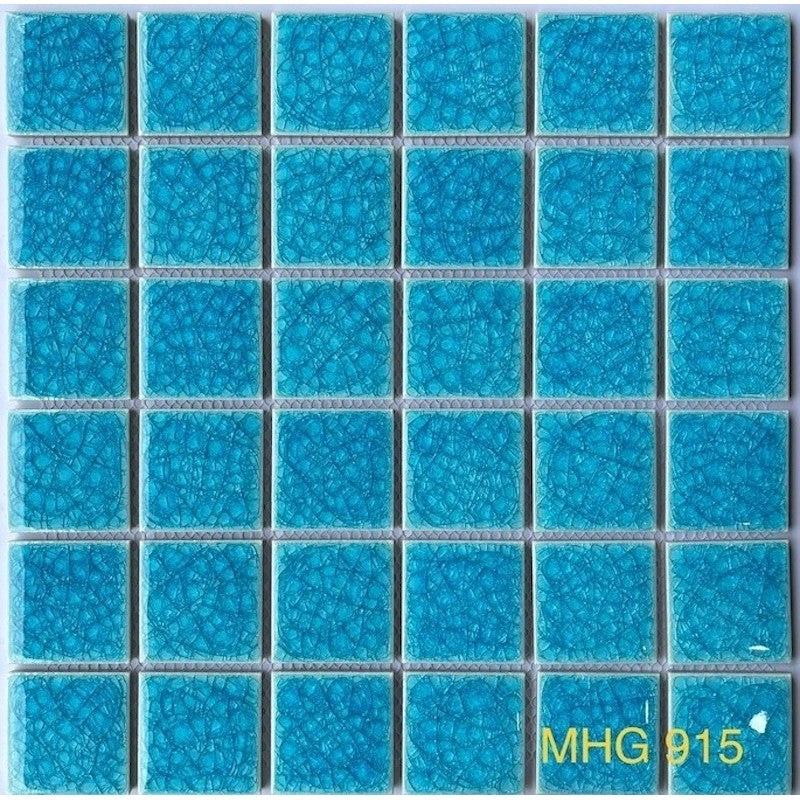 Light Blue 2-Layer Cracked Ceramic Mosaic Tile 
