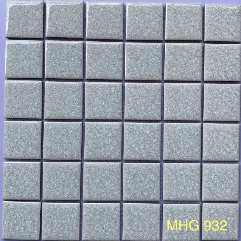 2-Layer Cracked Glaze Ceramic Mosaic Tiles White 