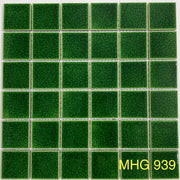 Green 2-Layer Cracked Glaze Ceramic Mosaic Tile 