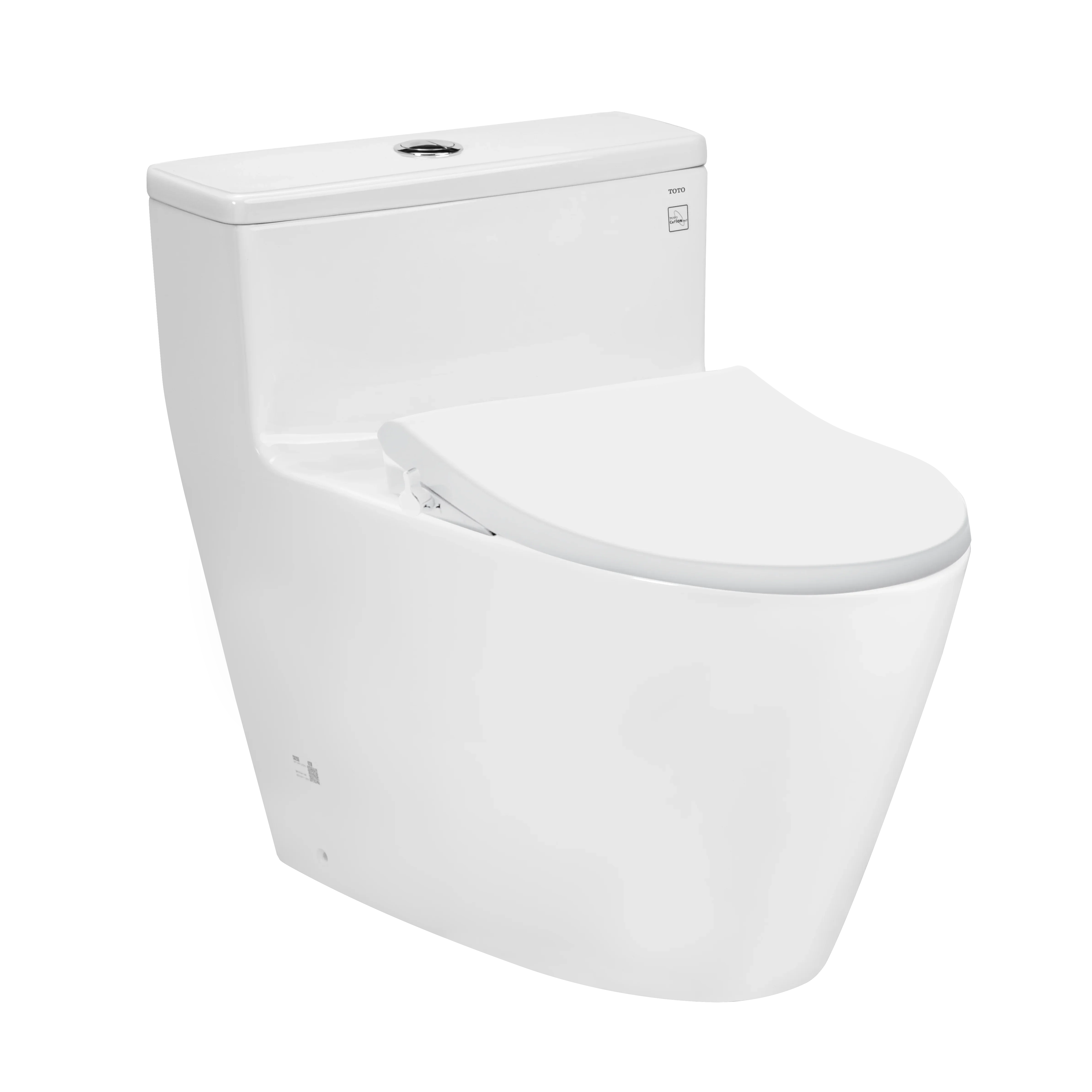 One-piece toilet with mechanical wash lid ECOWASHER TCW1211A MS625DE4XW