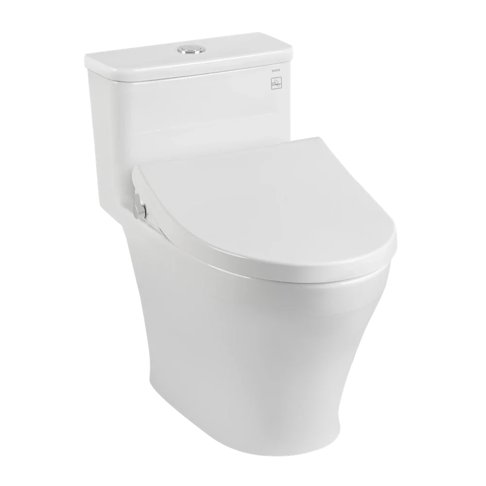 One-piece toilet with mechanical washlet ECOWASHER MS857DE4#XW