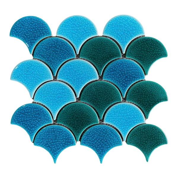 Cracked Glaze Fish Scale Mosaic Tile Mix111625
