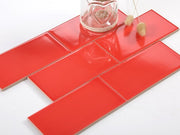 Flat glossy red tile KT 75x150mm NGT_M751510