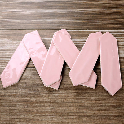 Glossy pink tile with 4 sides, 75x300mm, code M75316J