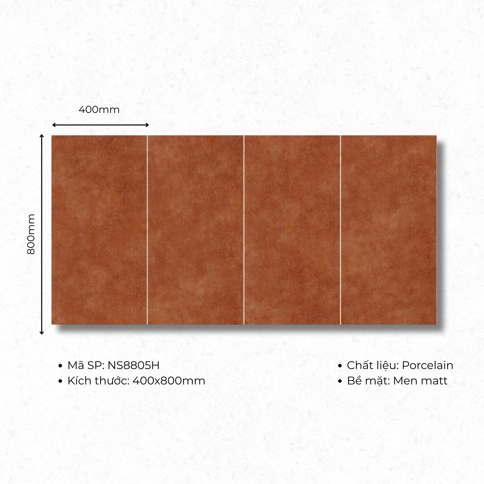 400x800 ceramic tiles code NS8805H (1 box/ 1.92m2/ 6 pieces/ 36.5kg)