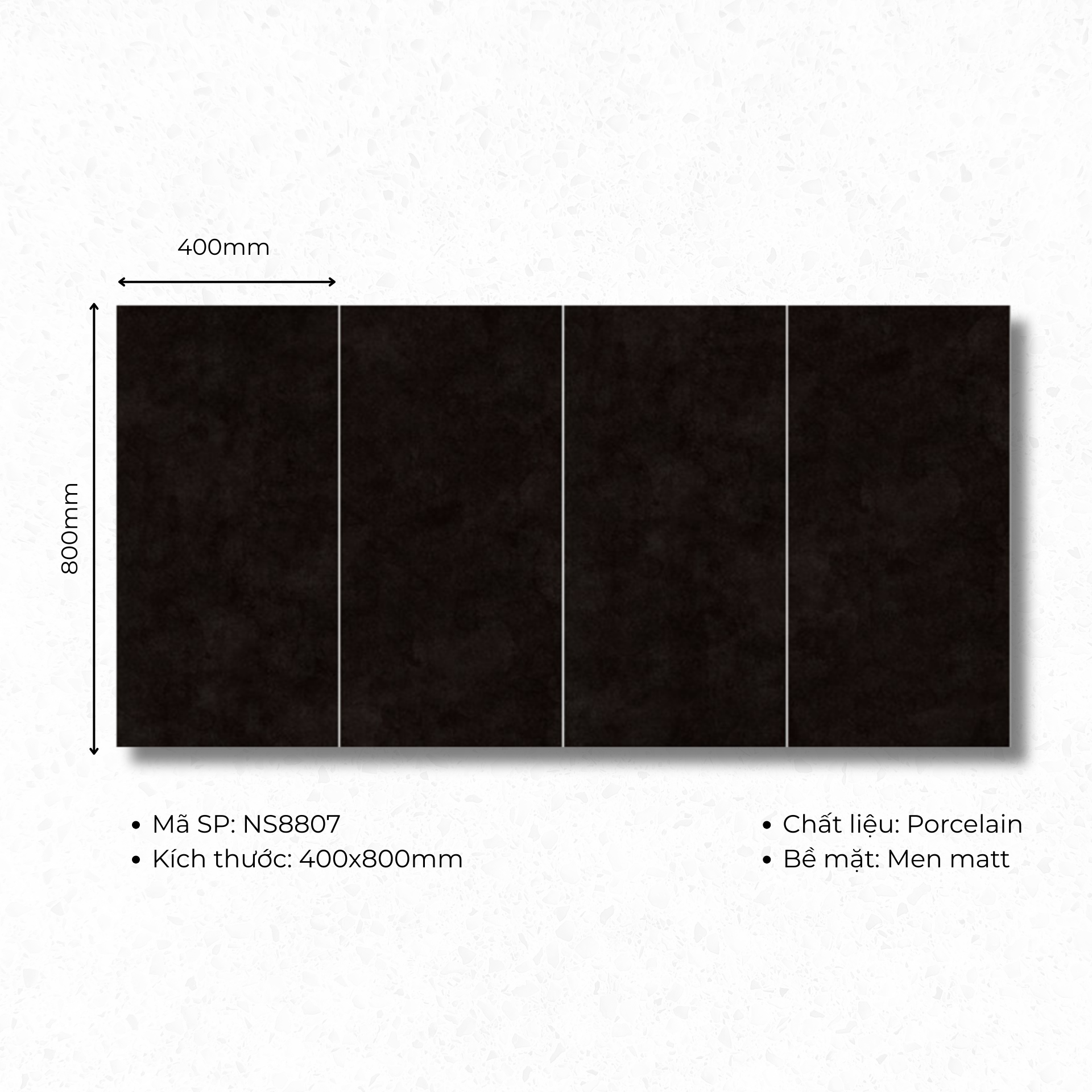 400x800 ceramic tiles code NS8807 (1 box/ 1.92m2/ 6 pieces/ 36.5kg)