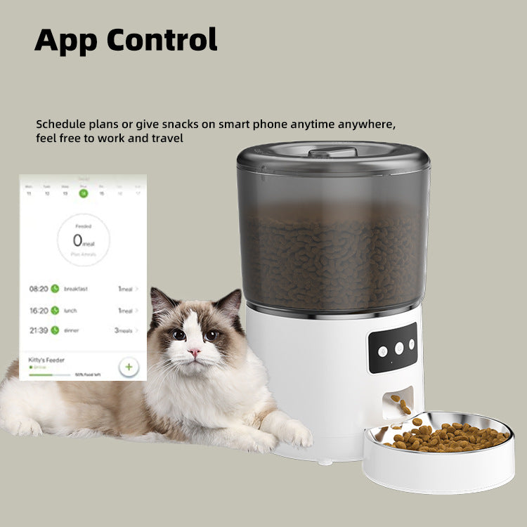 Pet Feeder Automatic Quantitative 4L Grain Storage Bucket Electric Intelligent Feeding Integrated Cat and Dog Feeding Machine - Daisan Mart