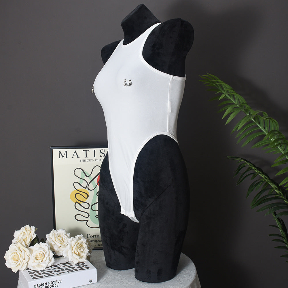 Gtpdpllt Crew Neck Sleeveless Bodysuits White Summer Tank Tops Woman Y2K Clothing Fashion Streetwear Outfits Rompers