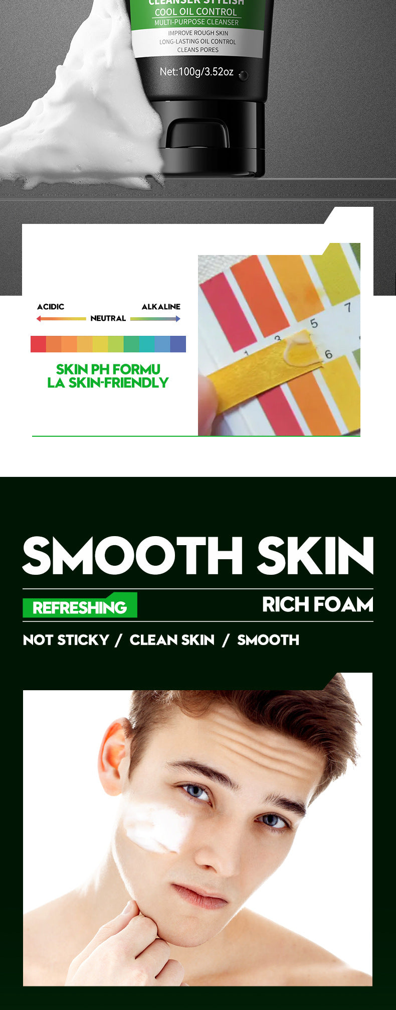 Sữa Rửa Mặt Nam Sạch Sâu Kiểm Soát Dầu Sáng Da