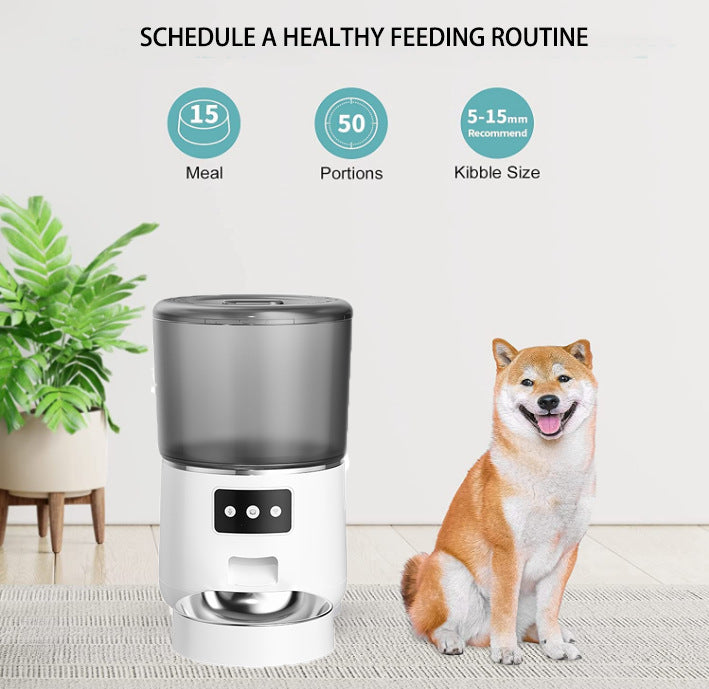 Pet Feeder Automatic Quantitative 4L Grain Storage Bucket Electric Intelligent Feeding Integrated Cat and Dog Feeding Machine - Daisan Mart