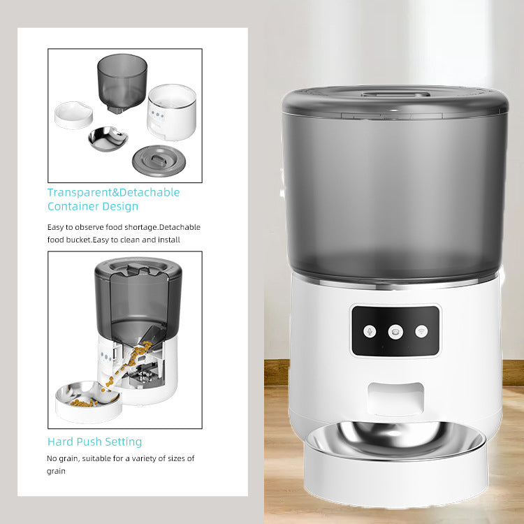 Pet Feeder Automatic Quantitative 4L Grain Storage Bucket Electric Intelligent Feeding Integrated Cat and Dog Feeding Machine - Daisan Mart