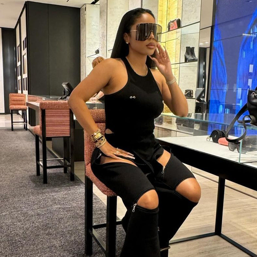 Gtpdpllt Crew Neck Sleeveless Bodysuits White Summer Tank Tops Woman Y2K Clothing Fashion Streetwear Outfits Rompers