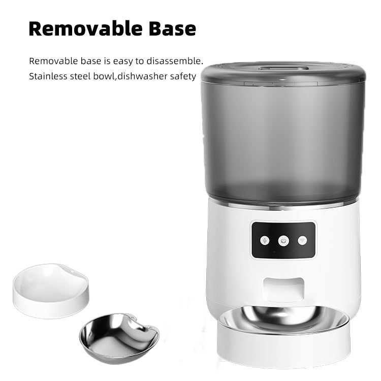 Pet Feeder Automatic Quantitative 4L Grain Storage Bucket Electric Intelligent Feeding Integrated Cat and Dog Feeding Machine - Daisan Mart