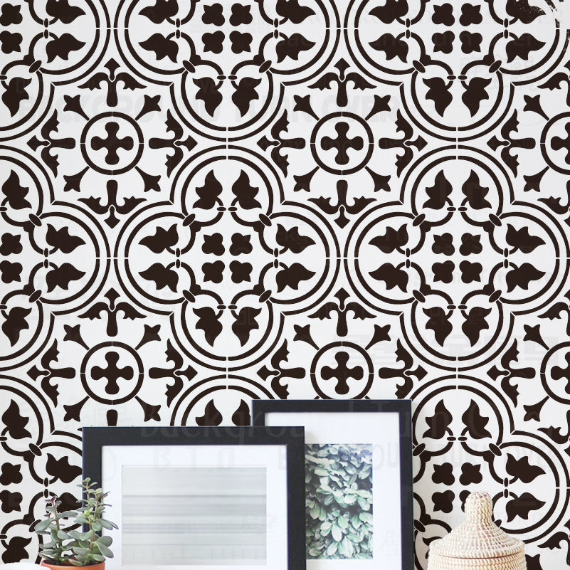 40cm - 80cm Stencil For Decor Wall Paint Painting Template Furniture Large Tradition Arabic African Ancient Ethnic Flower S216