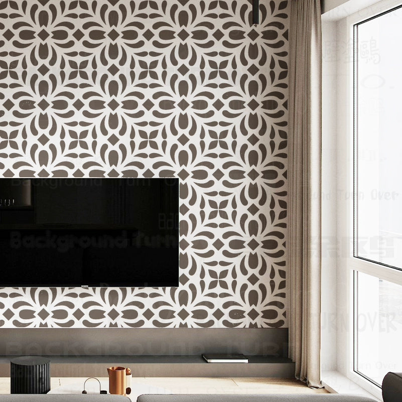 40cm - 80cm Stencil For Decor Wall Paint Painting Template Furniture Large Tradition Arabic African Ancient Ethnic Flower S216