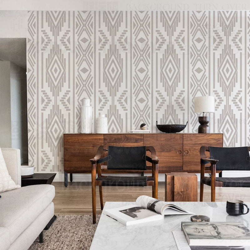 40cm - 80cm Stencil For Decor Wall Paint Painting Template Furniture Large Tradition Arabic African Ancient Ethnic Flower S216
