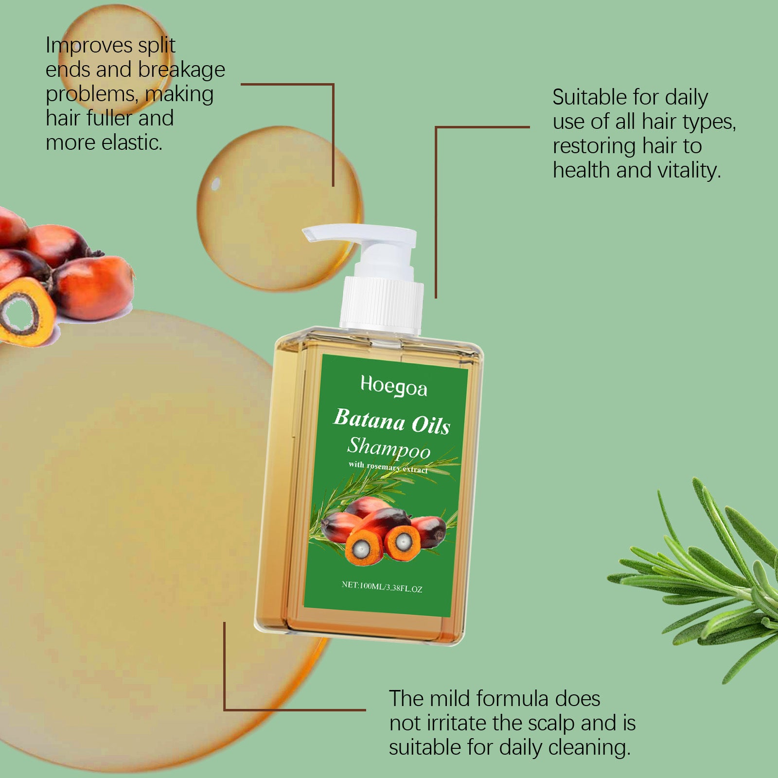 Dầu gội Batana dưỡng tóc mềm mượt, thơm lâu, sạch gàu