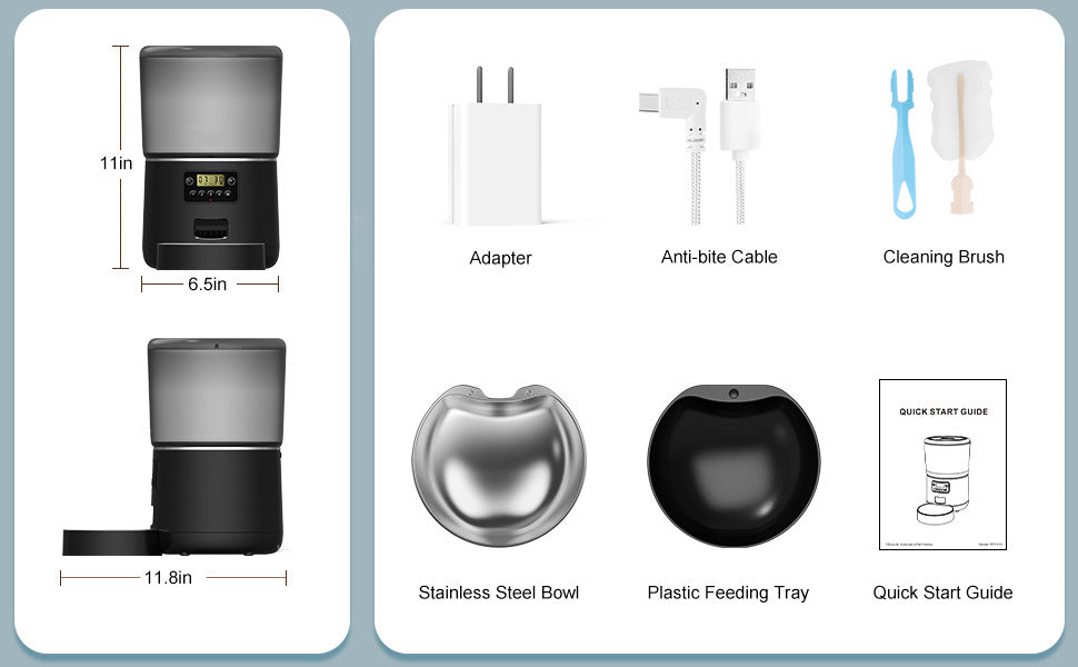 Pet Feeder Automatic Quantitative 4L Grain Storage Bucket Electric Intelligent Feeding Integrated Cat and Dog Feeding Machine - Daisan Mart