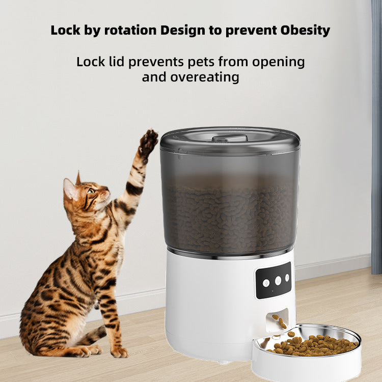 Pet Feeder Automatic Quantitative 4L Grain Storage Bucket Electric Intelligent Feeding Integrated Cat and Dog Feeding Machine - Daisan Mart