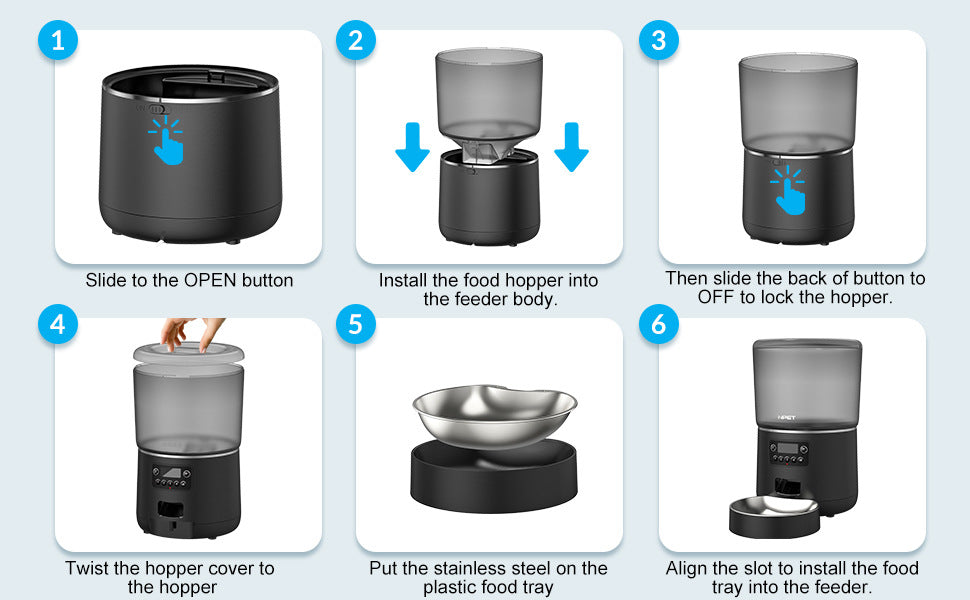 Pet Feeder Automatic Quantitative 4L Grain Storage Bucket Electric Intelligent Feeding Integrated Cat and Dog Feeding Machine - Daisan Mart