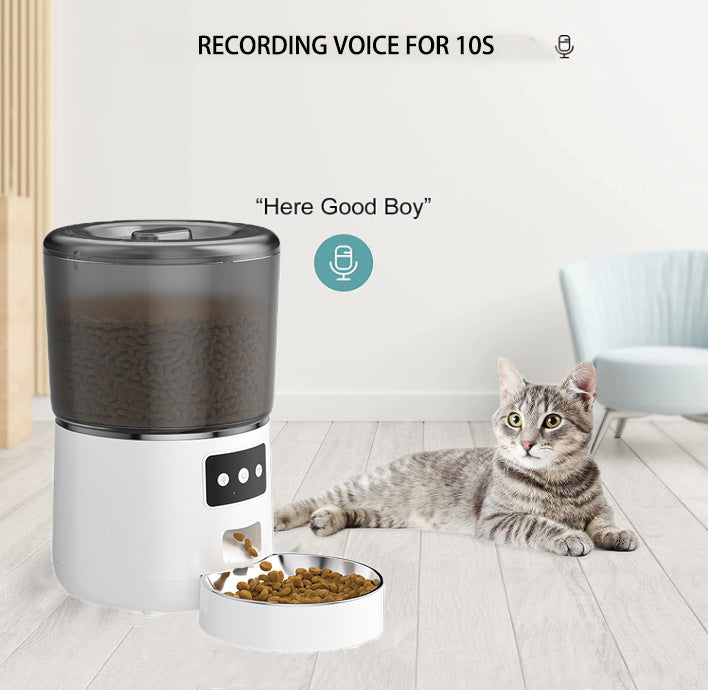 Pet Feeder Automatic Quantitative 4L Grain Storage Bucket Electric Intelligent Feeding Integrated Cat and Dog Feeding Machine - Daisan Mart