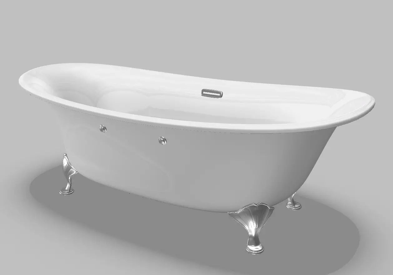 Pearl bathtub without armrests, silver legs PPY1806PWNES