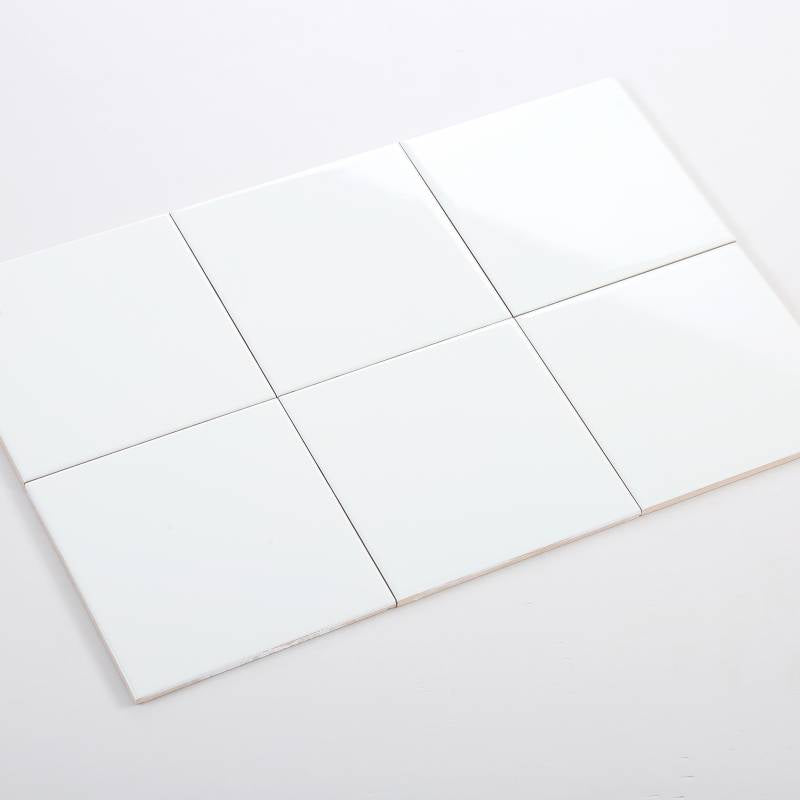 High-quality flat glossy white tile 150x150 code PSTA150150