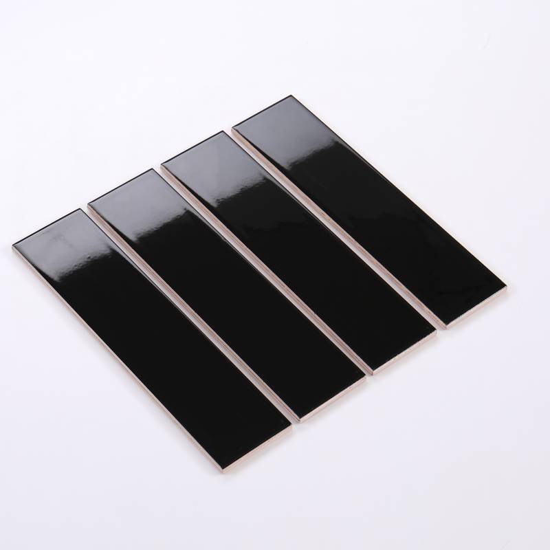 Premium glossy black flat tile, size 75x300mm PSTA75307 (1h/1.125m/50v)