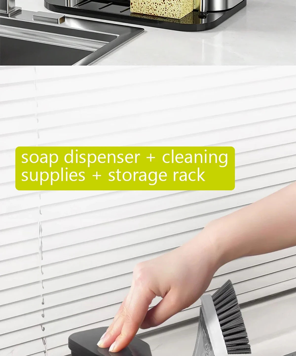 3-in-1 Stainless Steel Dishwashing Liquid Rack, Compact and Convenient for the Kitchen