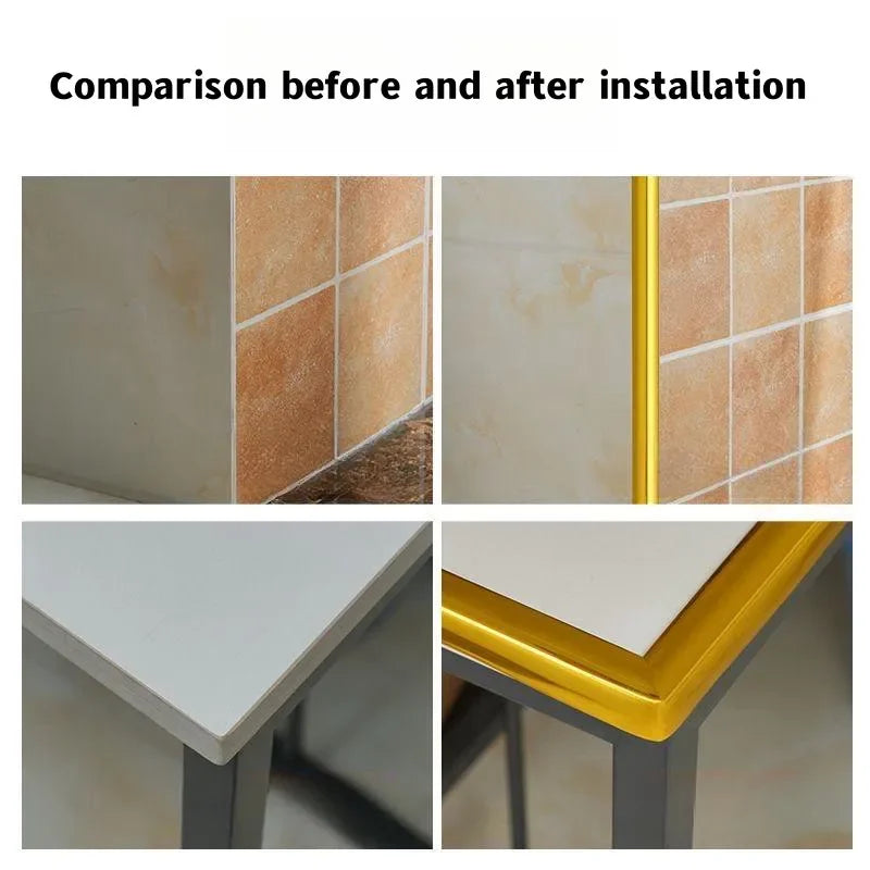 2M Self-Adhesive Wall Corner Molding Trim Tape table edge protector PVC anti-collision strip Waterproof Tile Beauty Seam Sticker