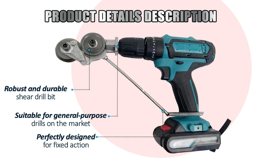 Electric Drill Plate Cutter Metal Nibbler Drill Attachment For DIY Sheet Metal Knife for Cutting Iron Steel Copper Aluminum
