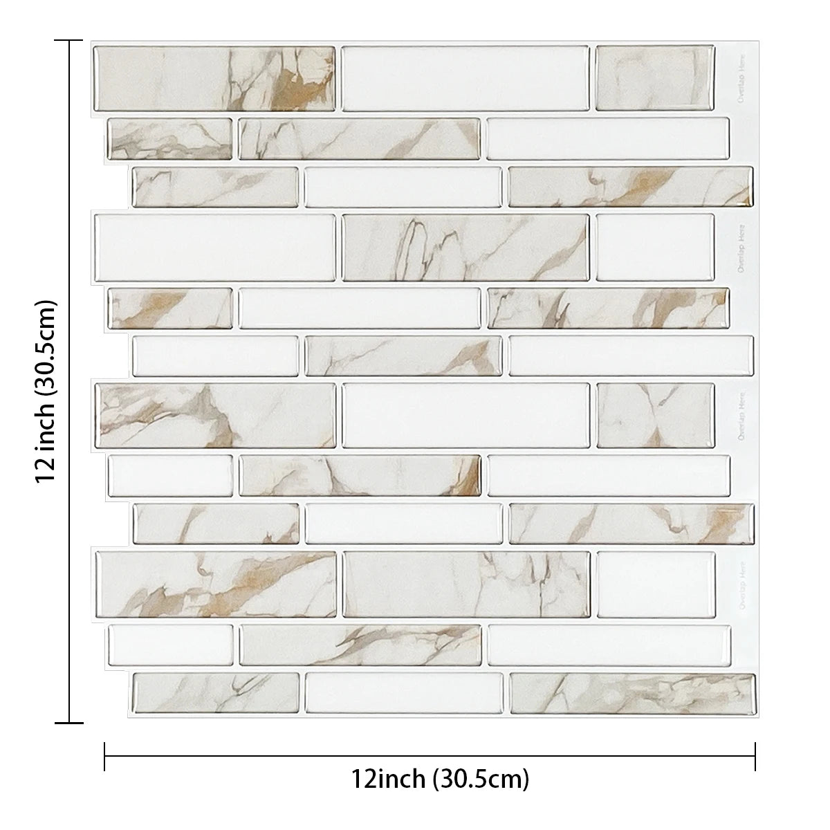Vividtiles 3D Vinyl Waterproof Kitchen Backsplash Wall Sticker Peel and Stick Wallpaper Premium Strong Ahesive Tile Decals