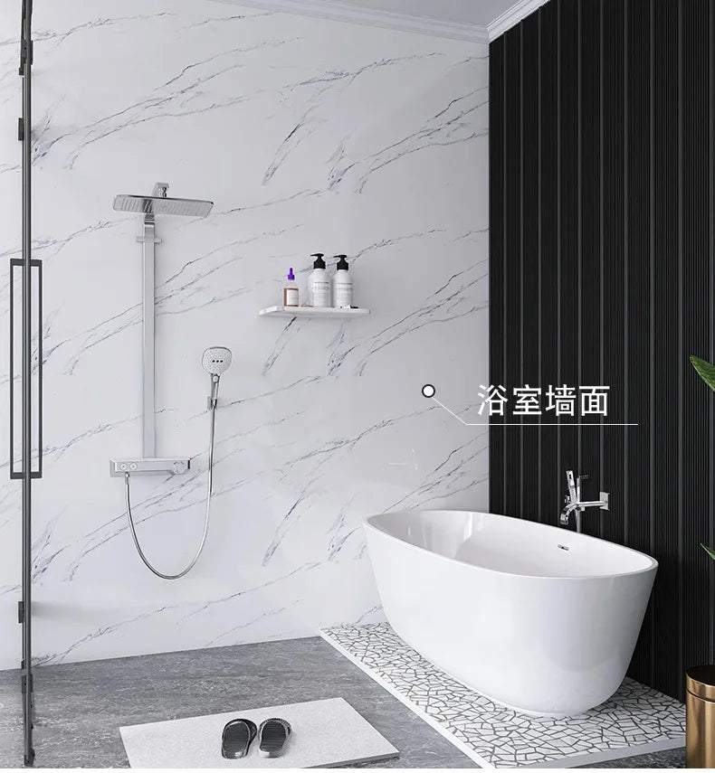 60cm Marble Vinyl Film Self Adhesive Wallpaper Bathroom Kitchen Cupboard Countertops Contact Paper PVC Waterproof Wall Stickers