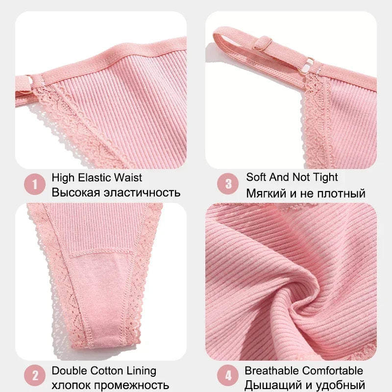Combo of 5 Sexy Cotton Women's Underwear with Belt
