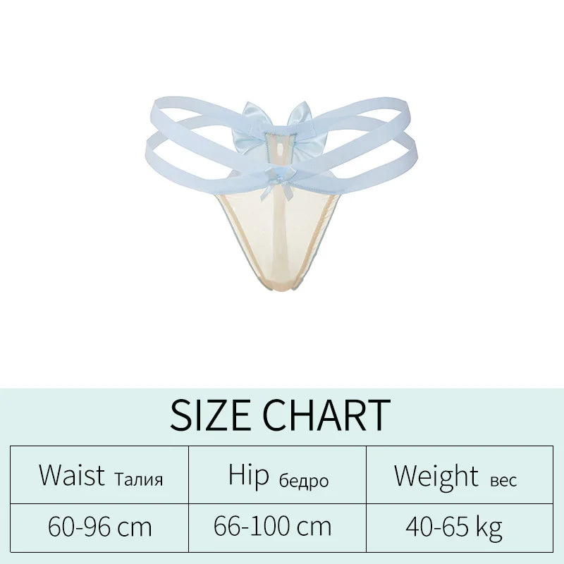 Lace Sexy Girls Briefs Women Panties Seamless Bowknot G String Thong Underwear Low Waist Female Adjustable Lingerie