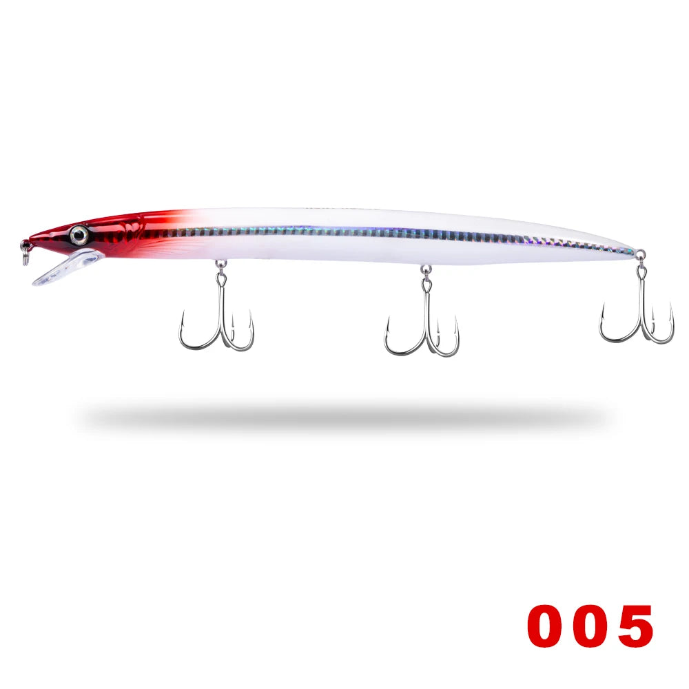 Hunthouse Floating Minnow Fishing Lure 143mm 14g Sandeel Jerkbait Wobblers Minnow Biat Fishing Tackle For Sea Bass Pike LW402