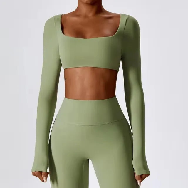 Áo Tập Gym Nữ Dài Tay Sexy Thấm Hút Nhanh - Daisan Mart