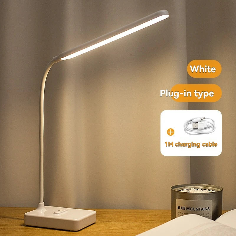 Dimmable USB White LED Touch Folding Desk Lamp for Study