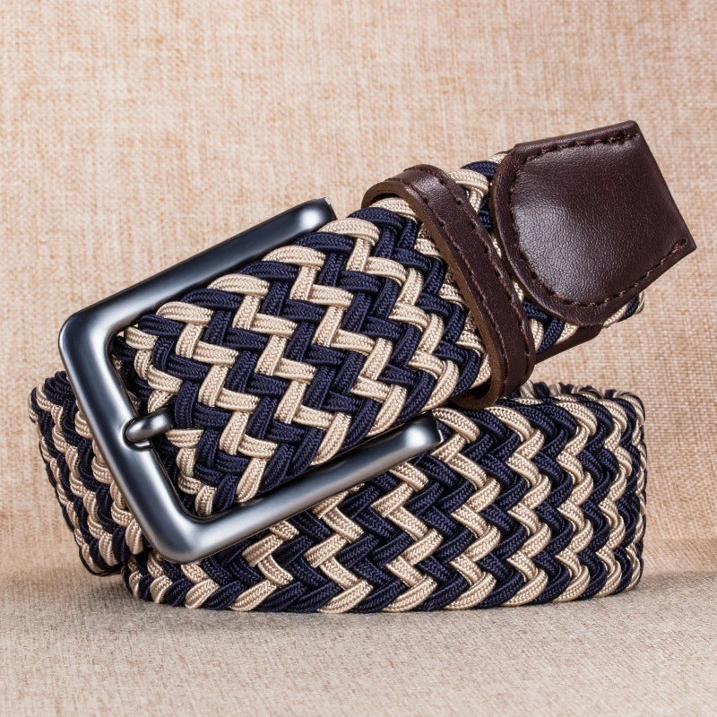 Thắt Lưng Nam Cao Cấp Vải Bố Phối Màu Khóa Kim Hợp Kim