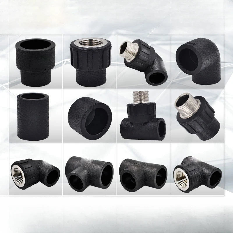 PE Water Pipe Fittings Reducer Direct Elbow Tee Water Supply Pipe 6 Points Internal and External Wire Joint Fittings 4 Points 20 - Daisan Mart
